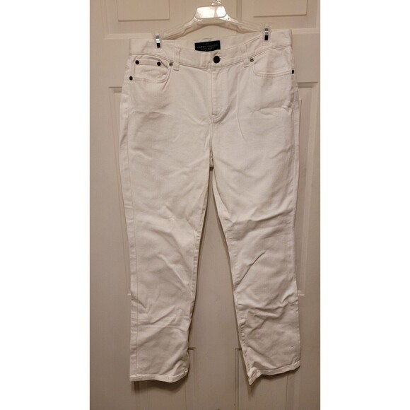 Lauren Ralph Lauren White Straight Leg Jeans Size 10P Petite Classic Denim - Picture 1 of 4